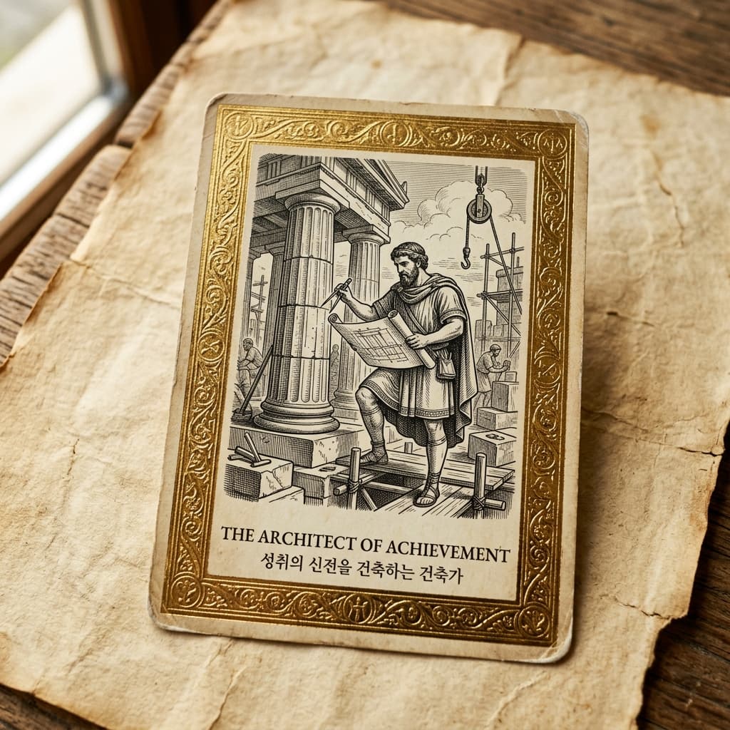 성취의 신전을 건축하는 건축가