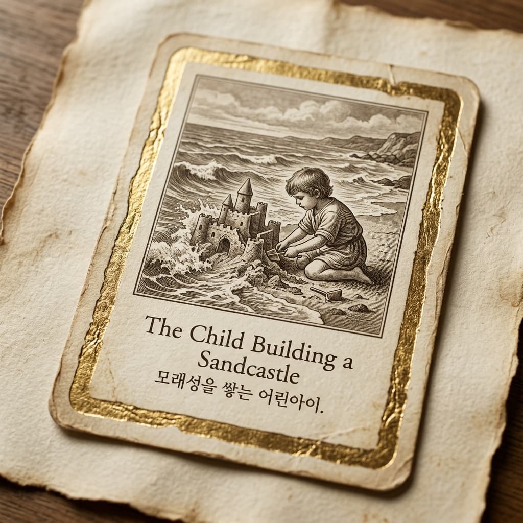 모래성을 쌓는 어린아이