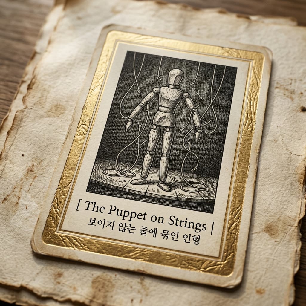 보이지 않는 줄에 묶인 인형